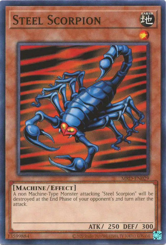 YuGiOh Trading Card Game Metal Raiders 25th Anniversary Common Steel Scorpion MRD-EN029