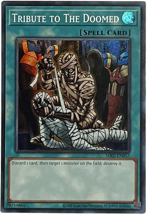 YuGiOh Trading Card Game Metal Raiders 25th Anniversary Super Rare Tribute to The Doomed MRD-EN057