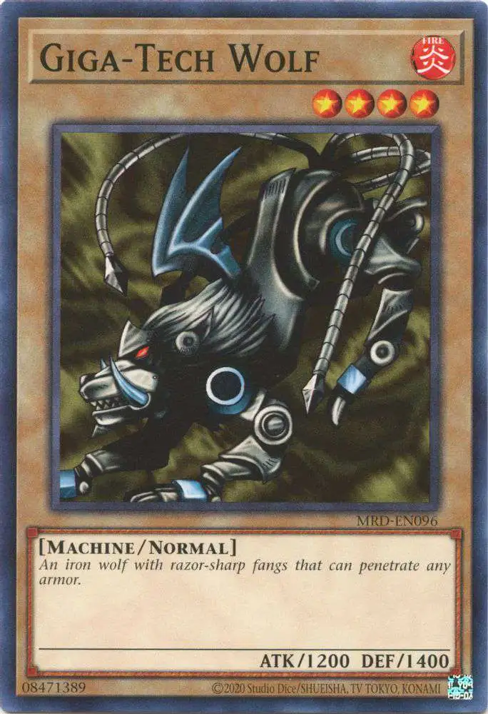 YuGiOh Trading Card Game Metal Raiders 25th Anniversary Common Giga-Tech Wolf MRD-EN096