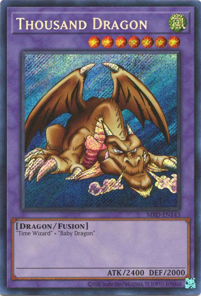 YuGiOh Trading Card Game Metal Raiders 25th Anniversary Single Card Secret Rare Thousand Dragon MRD-EN143 - ToyWiz YuGiOh Trading Card Game Metal Raiders 25th Anniversary Single Card Secret Rare Thousand Dragon MRD-EN143 - ToyWiz