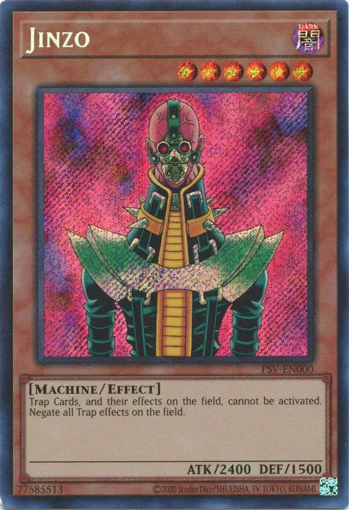 YuGiOh Trading Card Game Pharaoh's Servant 25th Anniversary Secret Rare Jinzo PSV-EN000