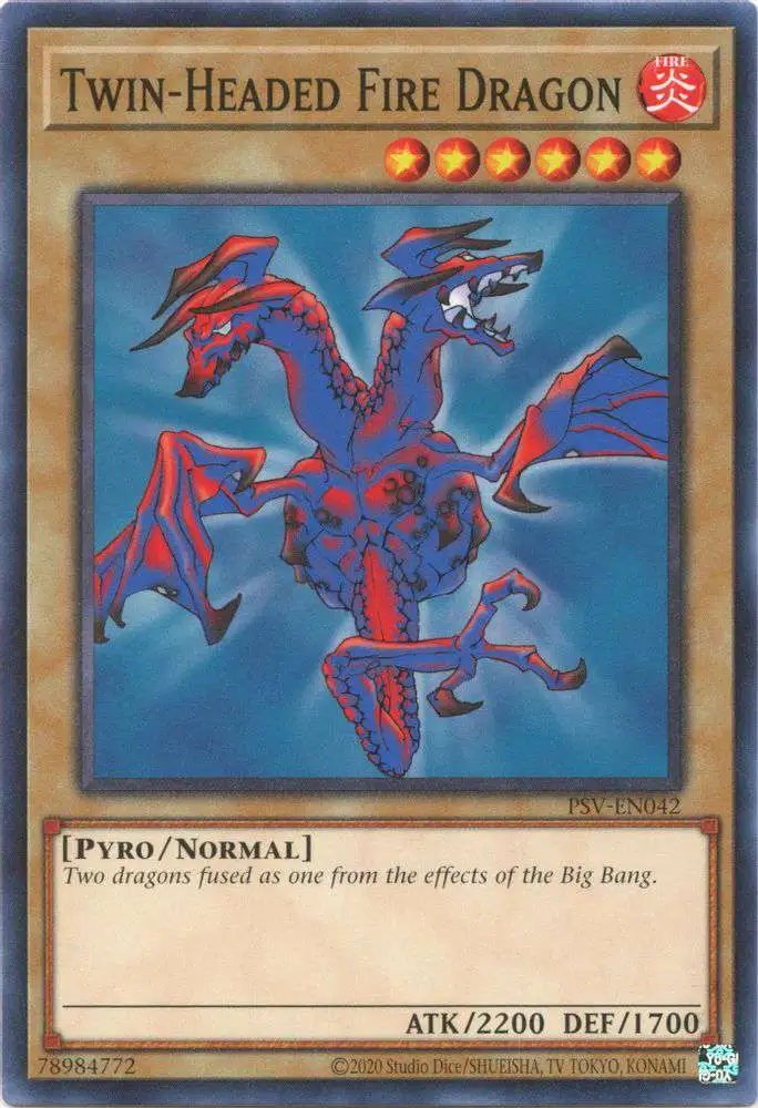 YuGiOh Trading Card Game Pharaoh's Servant 25th Anniversary Common Twin-Headed Fire Dragon PSV-EN042