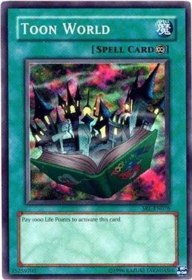 YuGiOh Trading Card Game Spell Ruler 25th Anniversary Super Rare Toon World SRL-EN076