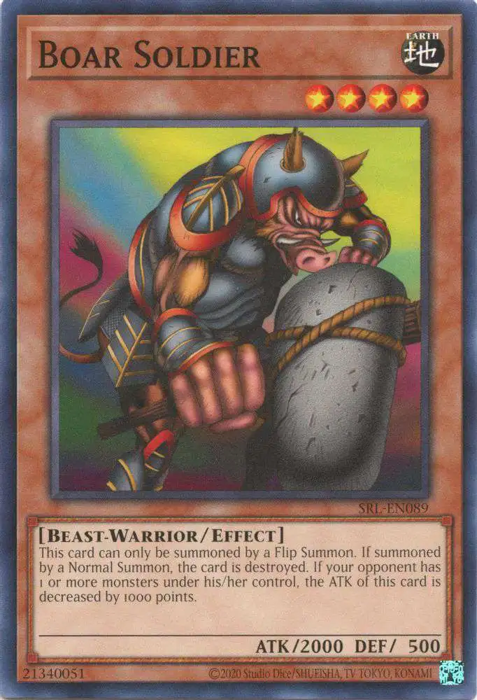 YuGiOh Trading Card Game Spell Ruler 25th Anniversary Common Boar Soldier SRL-EN089