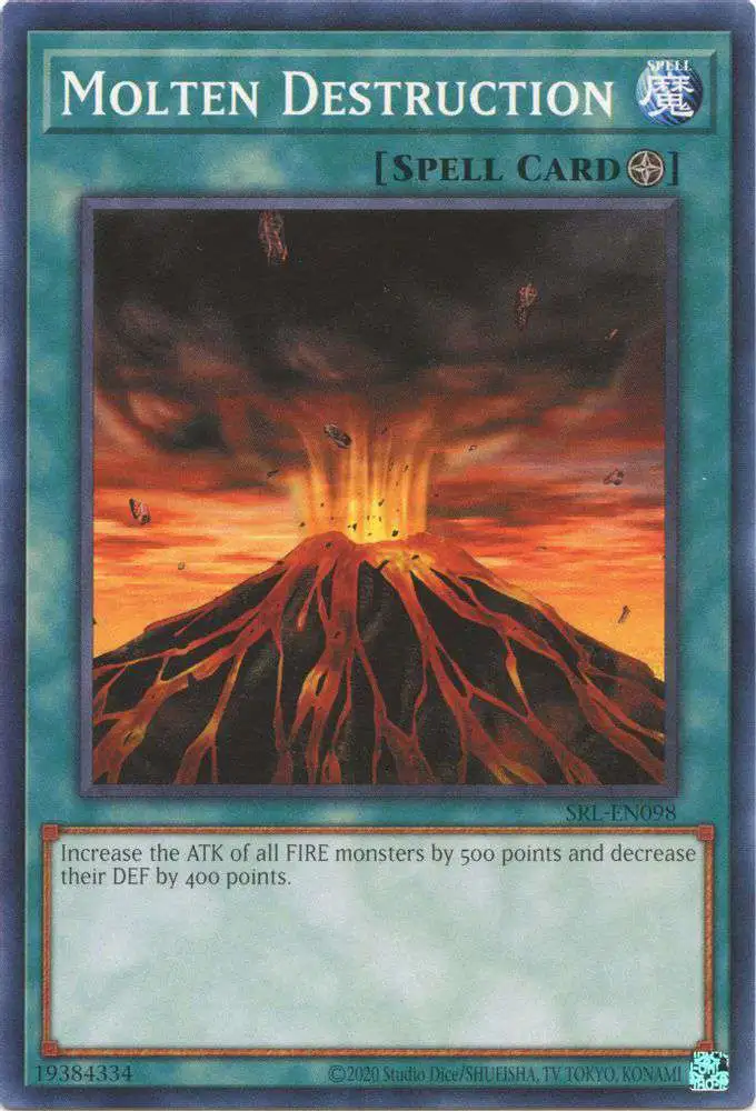 spell destruction cards yugioh YuGiOh Trading Card Game Spell Ruler 25th Anniversary Single Card Common  Molten Destruction SRL-EN098