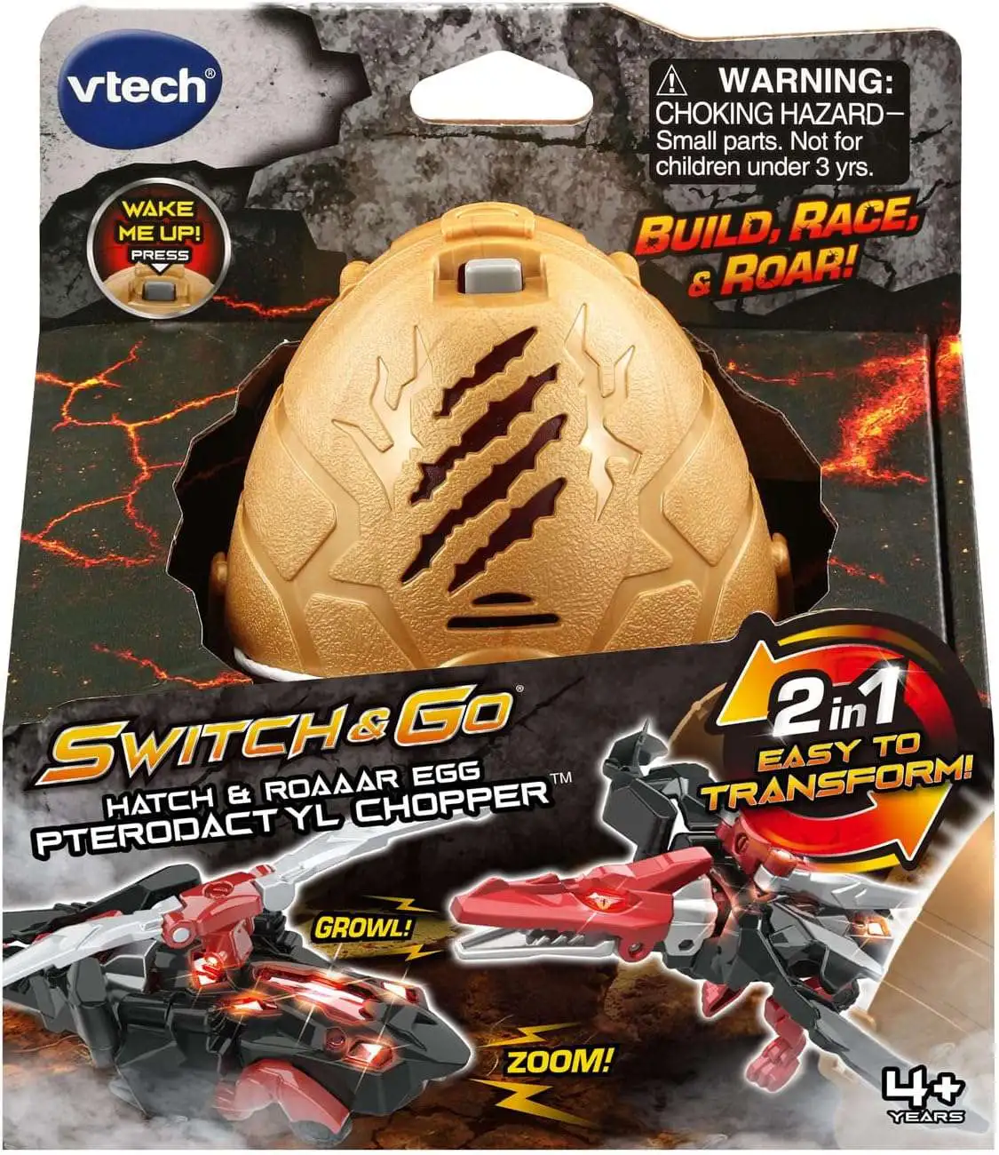 Switch & Go Hatch & Roaaar Egg Pterodactyl Chopper Figure