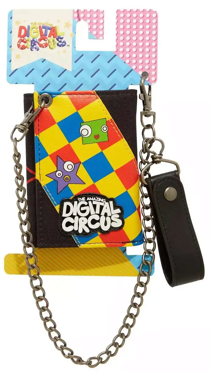 The Amazing Digital Circus Jax & Gloinks Trifold Wallet with Chain