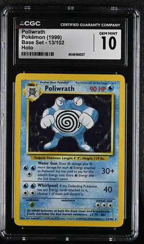 Nintendo Pokemon Base Set Single Card Poliwrath 13 CGC 10 - ToyWiz