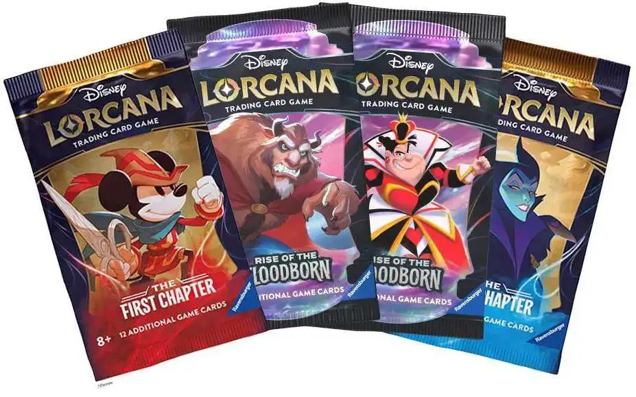 Disney Lorcana Trading Card Game First Chapter Rise of the Floodborn  PORTFOLIO Bundle Set 4 Booster Packs 1 Card Portfolio Ravensburger - ToyWiz