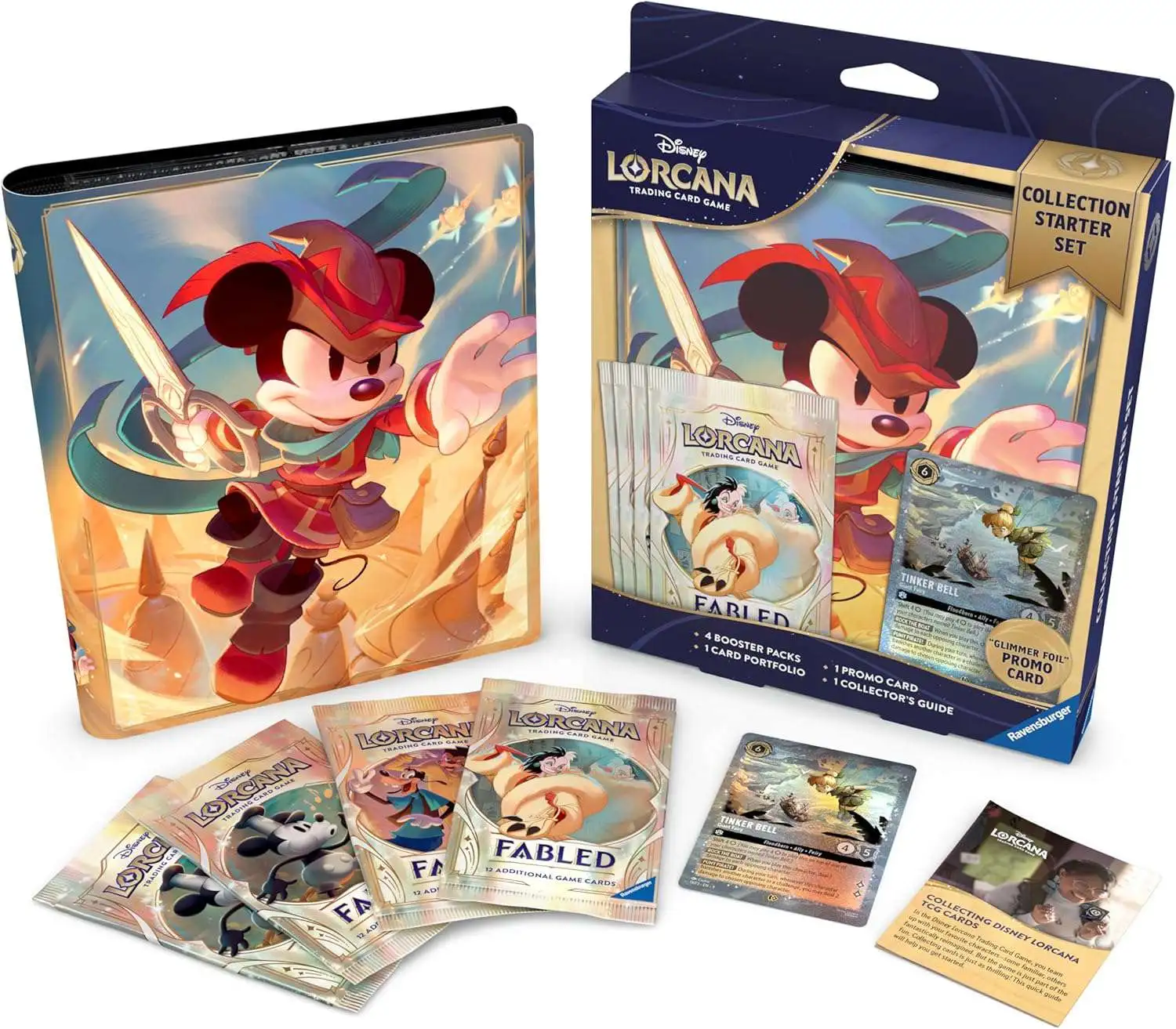 Disney Lorcana Trading Card Game Disney Lorcana Collection Starter Set 4  Boosters, 1 Promo Card, 1 Card Portfolio 1 Collectors Guide Ravensburger -  ToyWiz