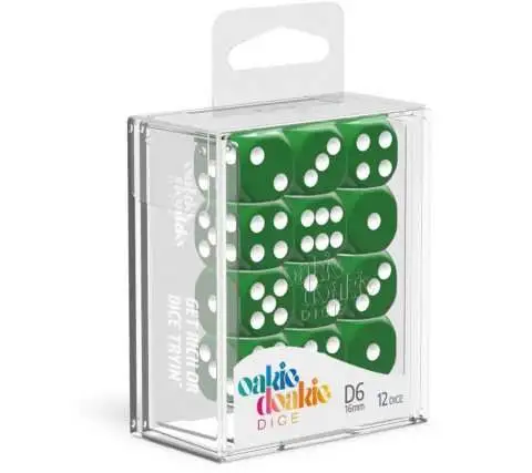 Oakie Doakie 6-Sided d6 Solid Green 16mm Dice