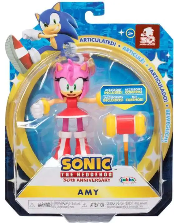 Sonic The Hedgehog Bonecos de 10 cm, Sonic Classic Sonic e Amy