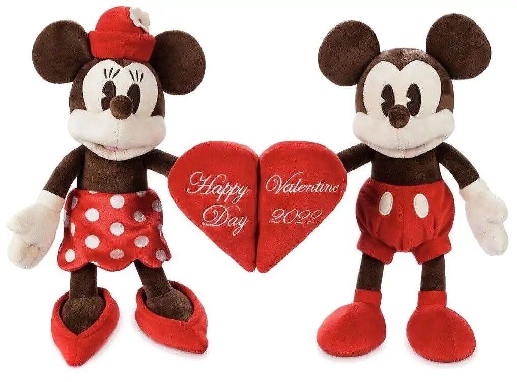 Disney 2022 Valentine's Day Mickey & Minnie Mouse 13-Inch Set of 2 Plush