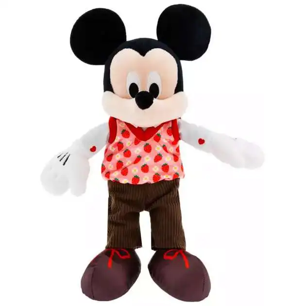 Disney 2025 Valentine's Day Mickey Mouse 13-Inch Plush [Chocolate Corduroy & Strawberry Print]