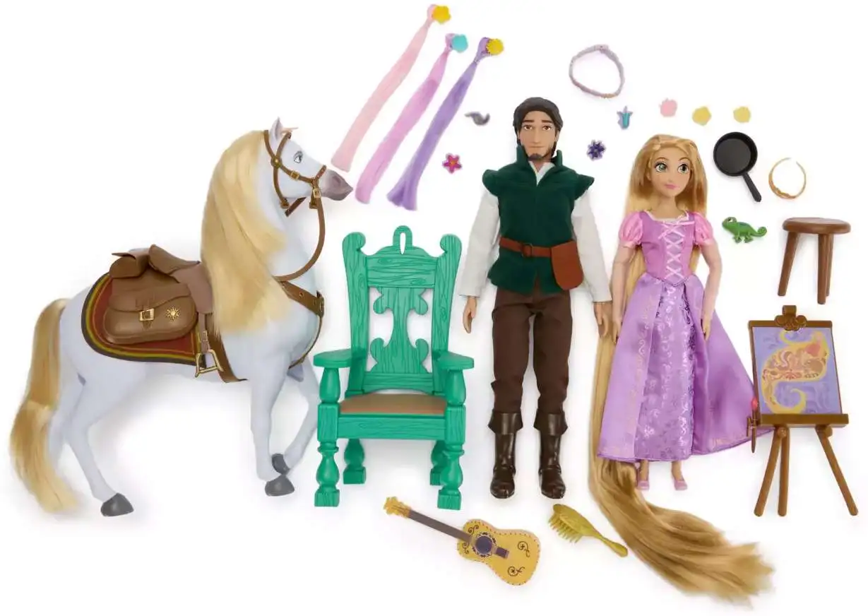 Disney Tangled Classic Rapunzel, Flynn Rider & Maximus 12-Inch Doll Gift Set