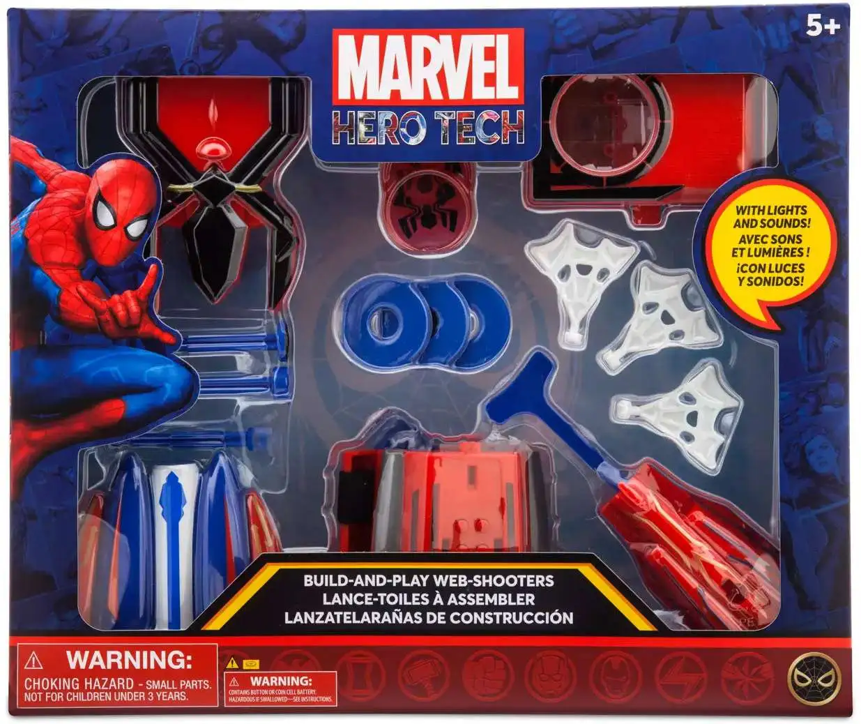 Spider-Man Marvel Spiderbolt NERF Powered Blaster Toy, Fires Darts,  Includes 3 D