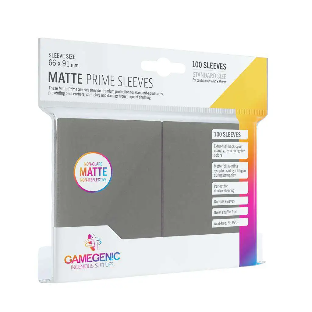 Gamegenic Matte Prime Gray Standard Card Sleeves [100CT]