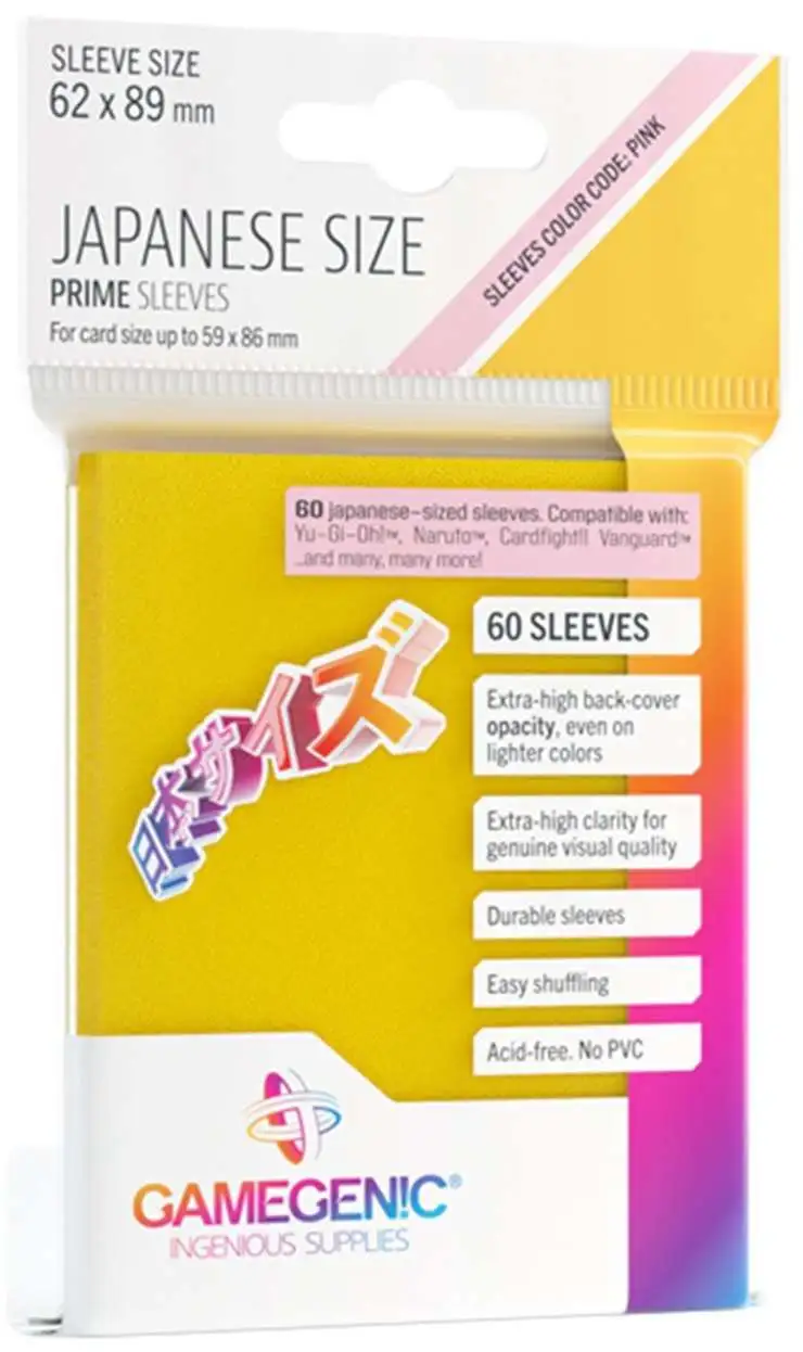 Gamegenic Prime Yellow Japanese Card Sleeves [60 Count]
