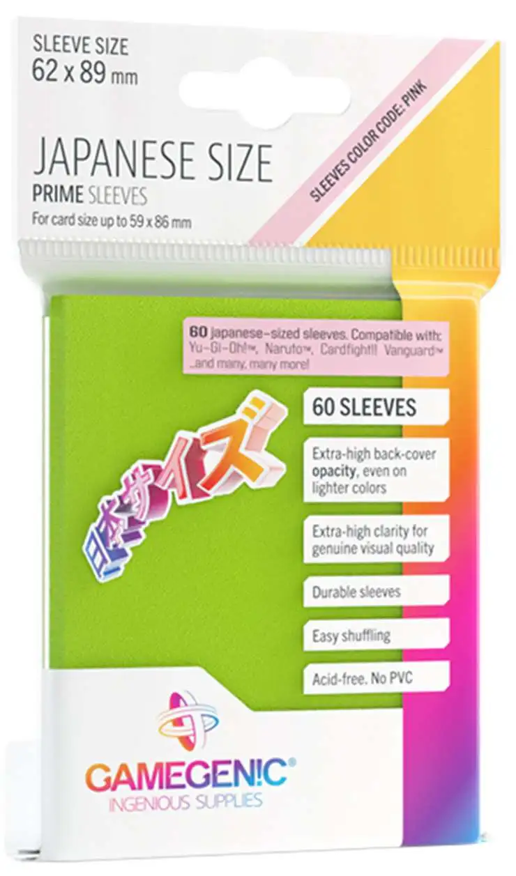 Gamegenic Prime Lime Japanese Card Sleeves [60 Count]