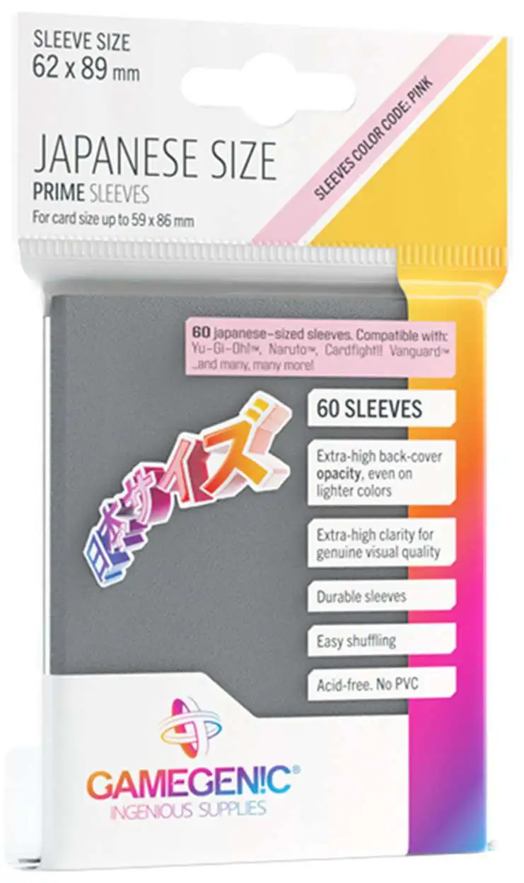 Gamegenic Prime Dark Gray Japanese Card Sleeves 60 Count Asmodee - ToyWiz