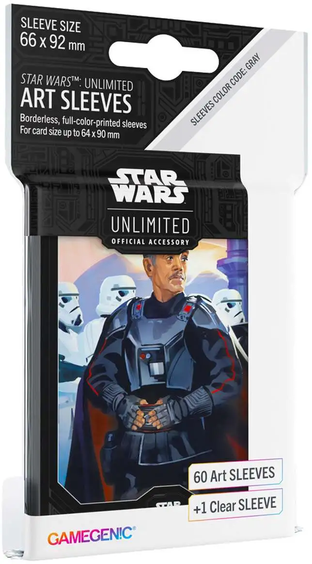 Star Wars: Unlimited Trading Card Game Official Accessory Moff Gideon Art Card Sleeves [60 Art Sleeves +1 Clear Sleeve]