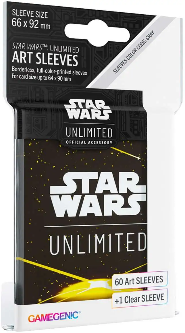 Star Wars: Unlimited Trading Card Game Official Accessory Space Yellow Art Card Sleeves [60 Art Sleeves +1 Clear Sleeve]