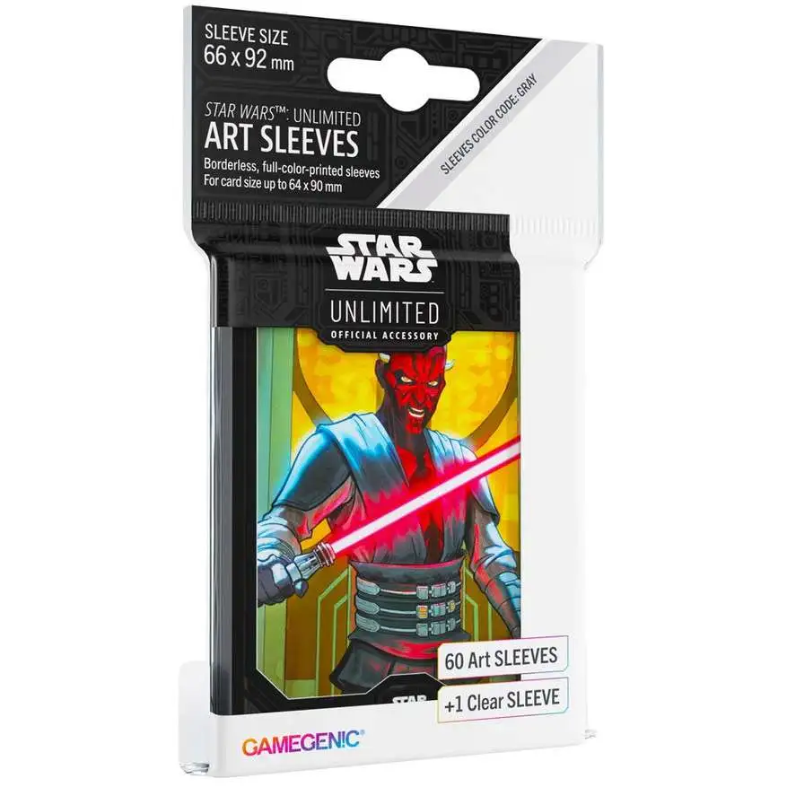 Star Wars: Unlimited Trading Card Game Official Accessory Darth Maul Art Card Sleeves [60 Art Sleeves +1 Clear Sleeve]