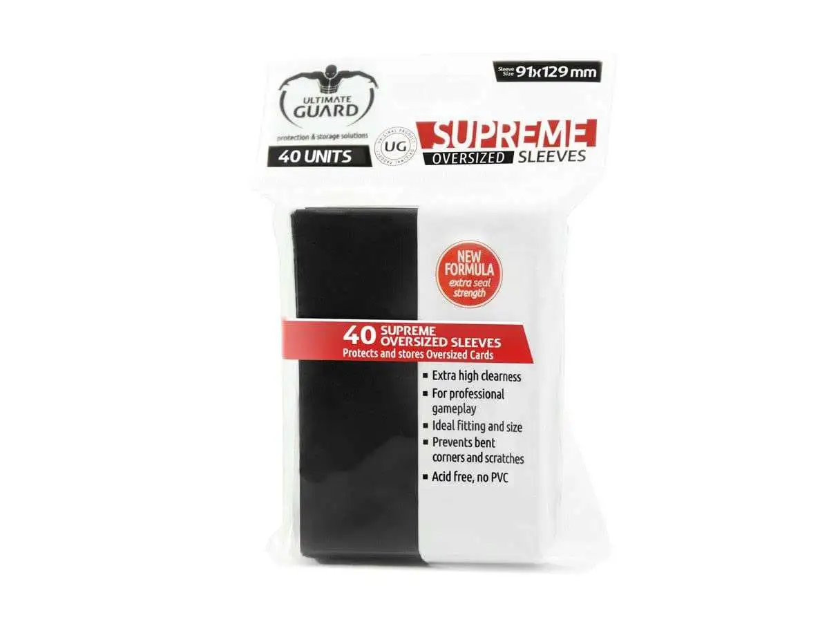 Ultimate Guard Supreme Oversized Black Card Sleeves [40 Count]