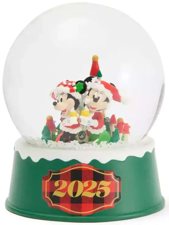 Disney 2025 Holiday Santa Mickey & Minnie Mouse Fantasyland Castle Exclusive Snow Globe