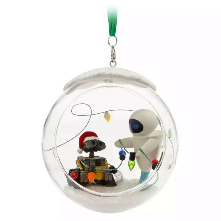 Disney 2024 Holiday WALL-E & E.V.E. Exclusive Glass Dome Sketchbook Ornament