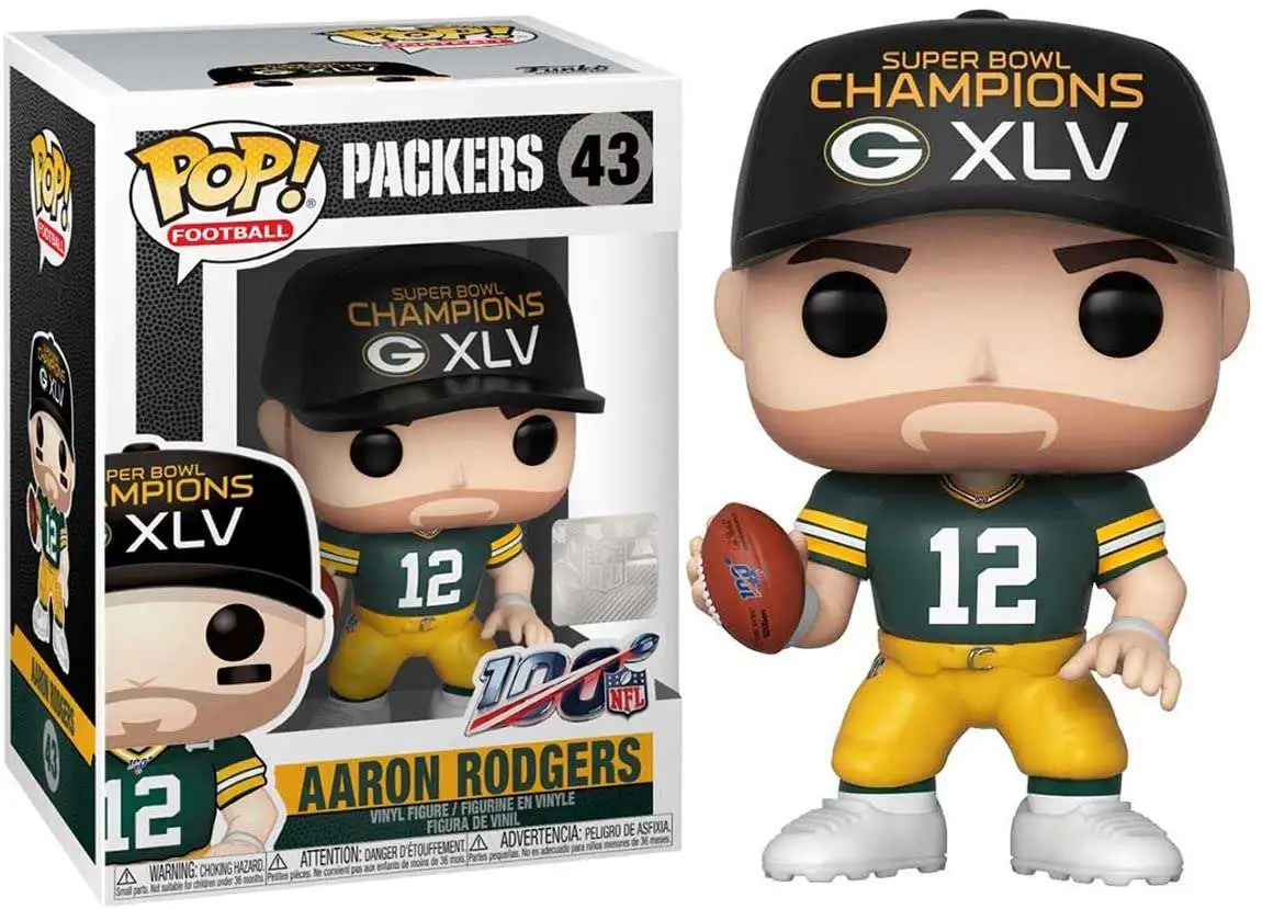 NFL: Packers Vinylfigur W/Case Funko Pop Sb Champions XLV Aaron Rodgers 