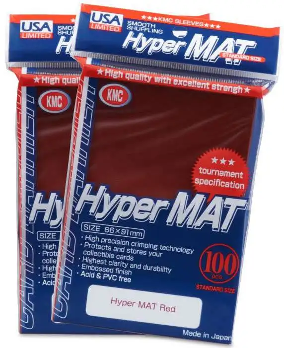 KMC Hyper MAT Red Card Sleeves [100 Count]