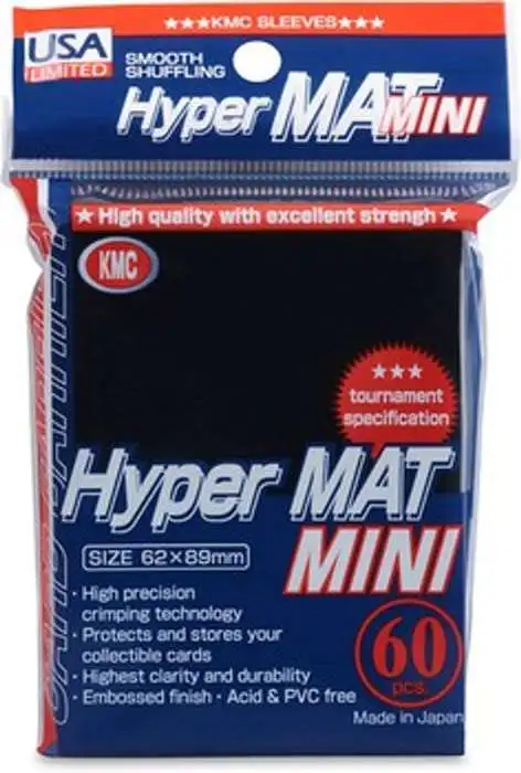 KMC Hyper Mat Mini Black Card Sleeves [60 Count]