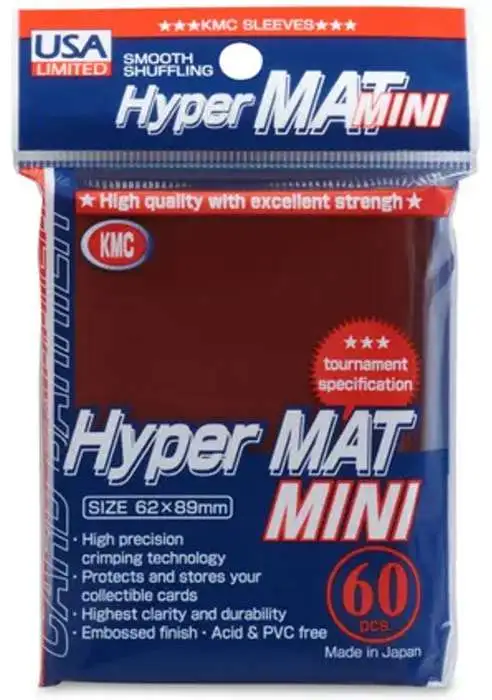 KMC Hyper Mat Mini Red Card Sleeves [60 Count]