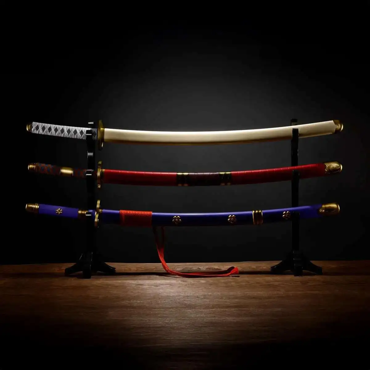 Tamashii Nations One Piece Roronoa Zoro Three Sword Style set 37.4-Inch Proplica Swords [Wado Ichimonji, Sandai Kitetsu, Enma]