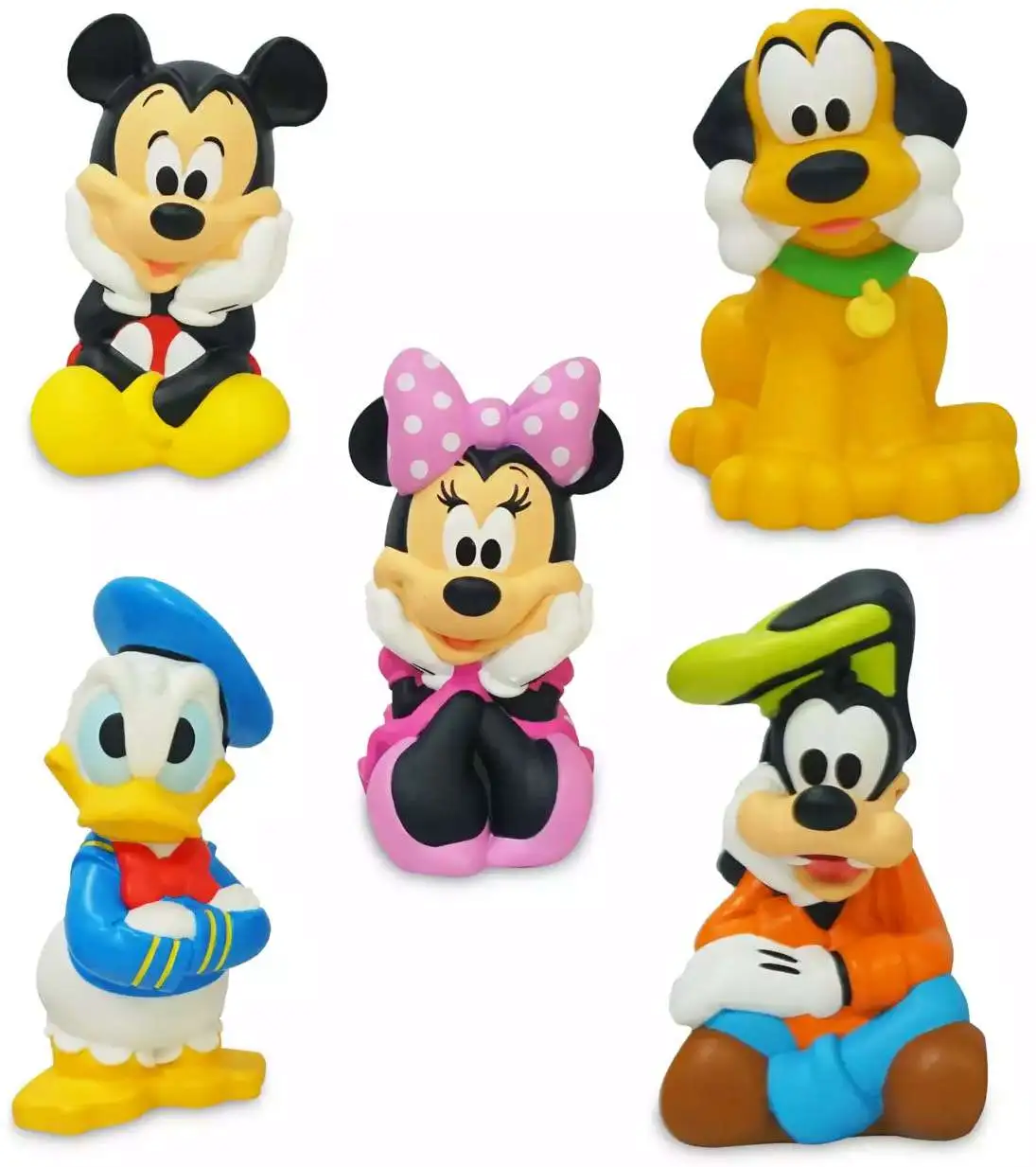 Disney Mickey Mouse & Friends Mickey, Minnie, Donald, Pluto & Goofy Exclusive 5-Figure Bath Set