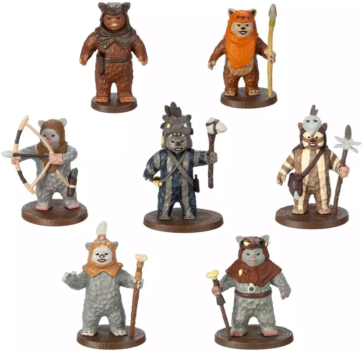 Disney Star Wars Return of the Jedi 40th Anniversary Ewoks 7-Piece PVC Figure Play Set