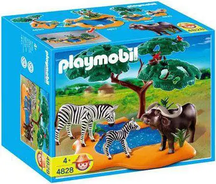 na school Burger Concentratie Playmobil Zoo African Wildlife Buffaloes with Zebras Set 4828 - ToyWiz