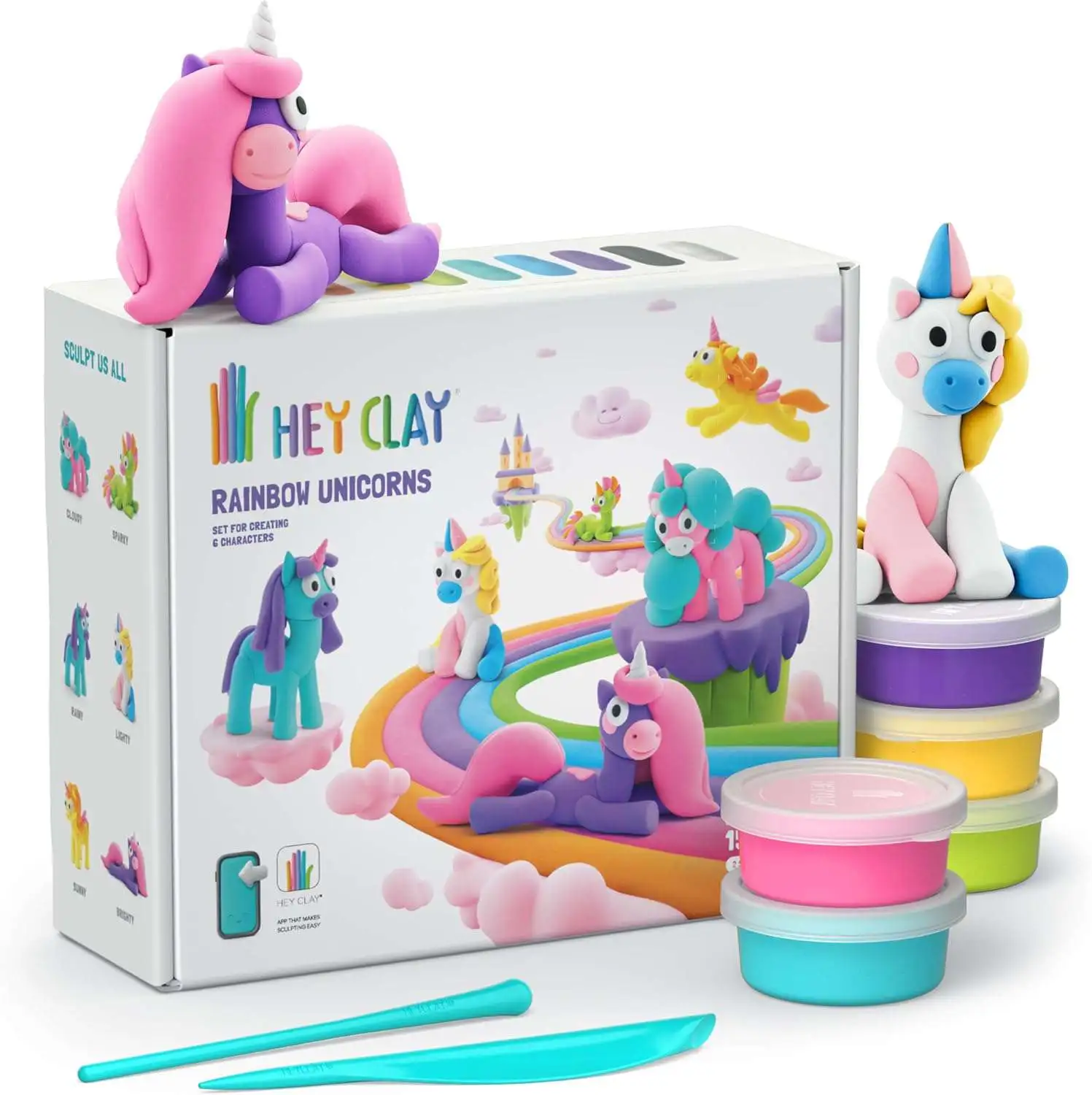 Hey Clay Rainbow Unicorns Art Kit