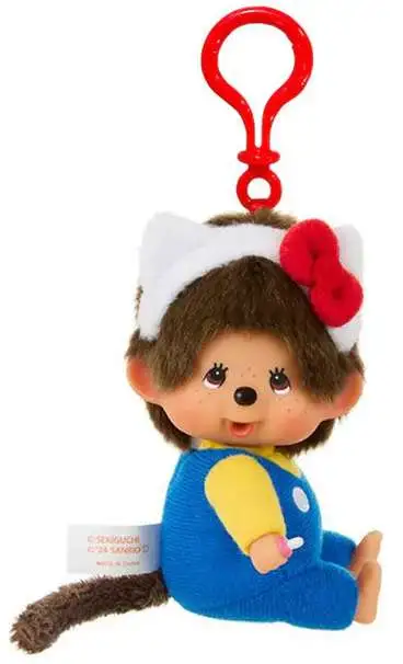 Hello Kitty x Monchhichi Sanrio Monchhichi Dressed as Hello Kitty 4-Inch Plush Hanger