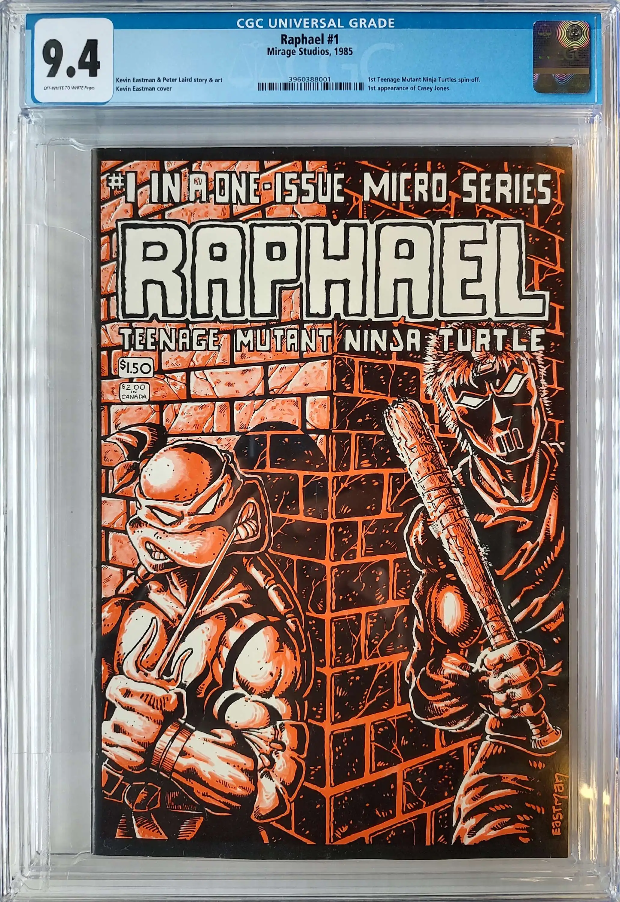 TEENAGE MUTANT NINJA TURTLES #4 CGC 9.4 WHITE PAGES