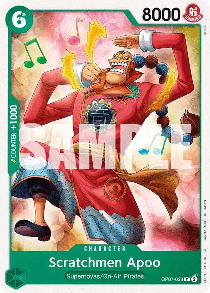One Piece Trading Card Game 500 Years in the Future Common Scratchmen Apoo OP07-028