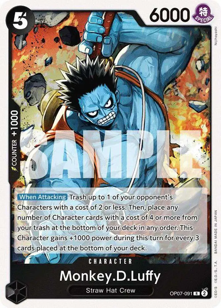 One Piece Trading Card Game 500 Years in the Future Rare Monkey.D.Luffy OP07-091