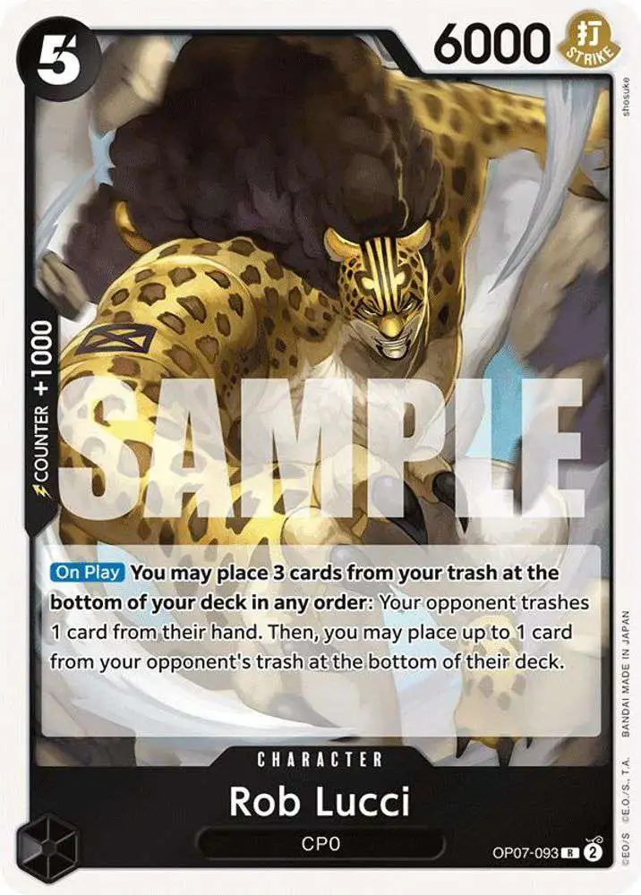 One Piece Trading Card Game 500 Years in the Future Rare Rob Lucci OP07-093