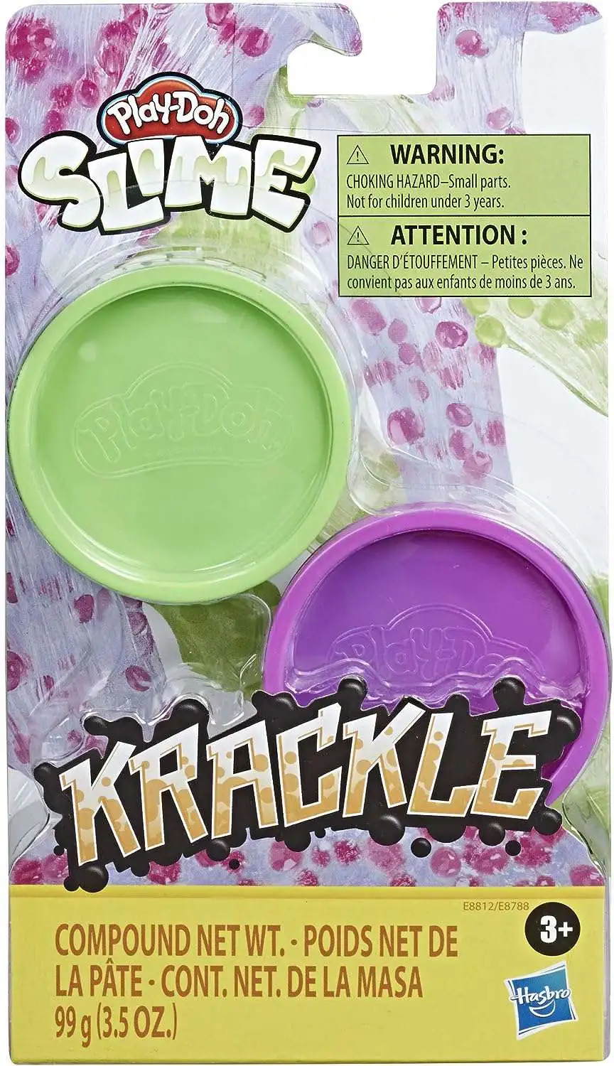 Play-Doh Slime Krackle Green & Purple 3.5 Oz Slime 2-Pack