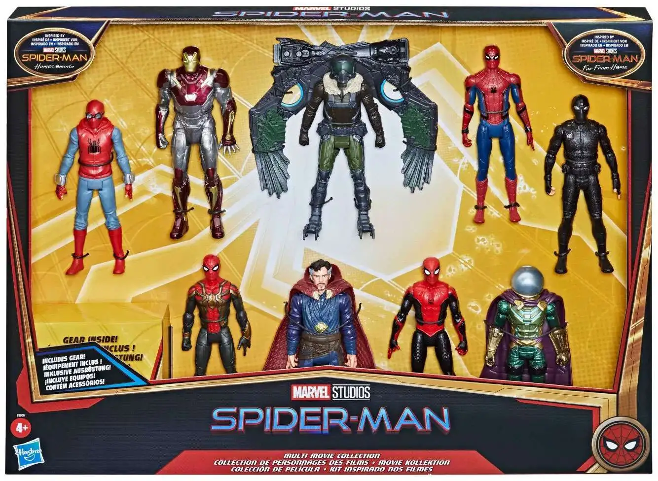 Marvel Spider-Man Homecoming Far from Home Multi Movie Collection Spider-Man,  Vuture, Doctor Strange, Iron Man Mysterio Exclusive 6 Action Figure 9-Pack  Hasbro - ToyWiz