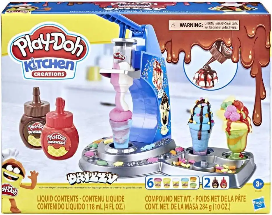 Kitchen Creations Ice Cream Party Playset Playdough Tool Set for Toddlers,  Kitchen Creations Ice Cream Maker Machine Playdough Kit With 12pc