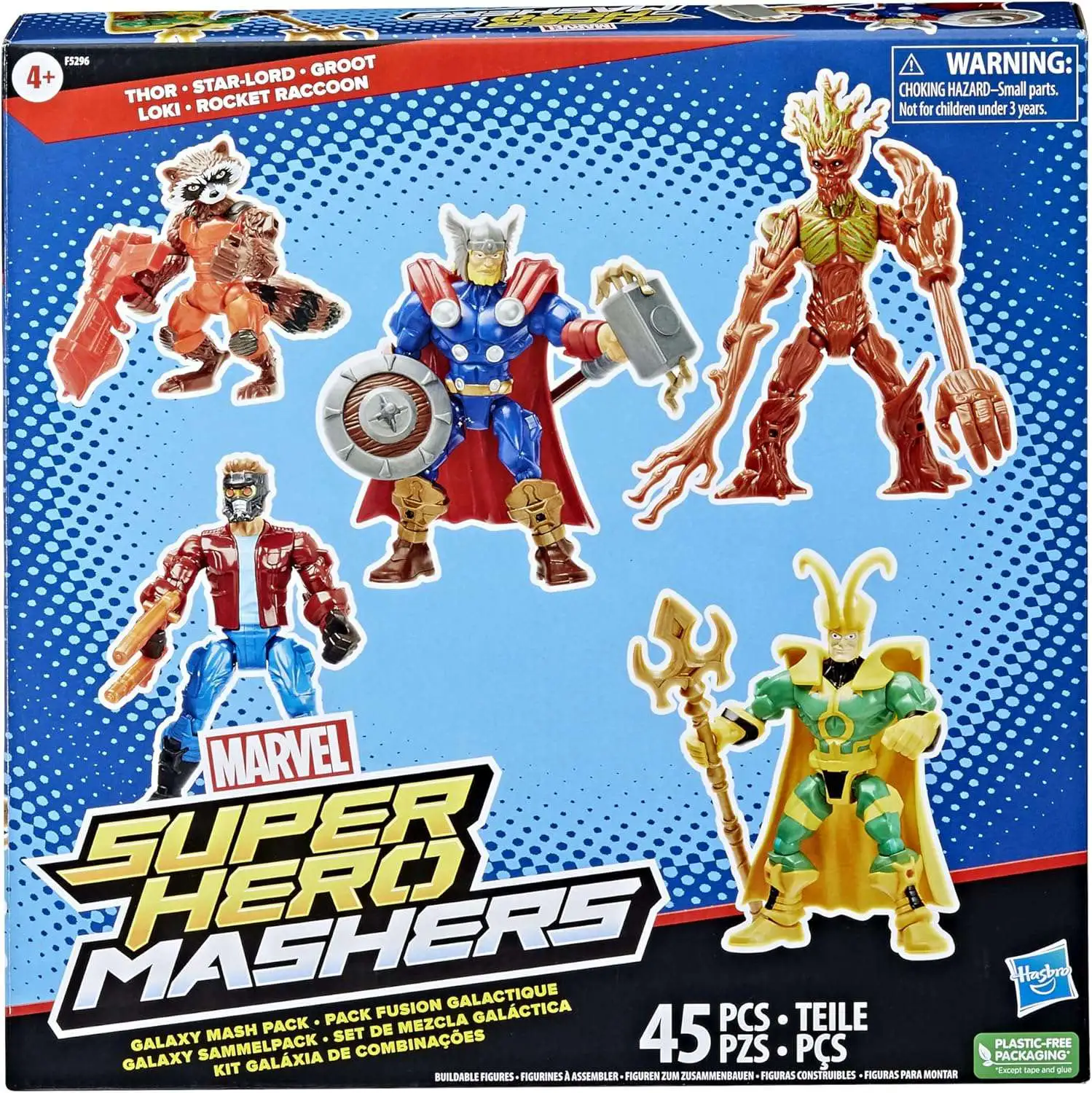 Marvel Super Hero Mashers Thor, Star-Lord, Groot, Loki & Rocket Raccoon Action Figure 5-Pack [Galaxy Mash Pack]