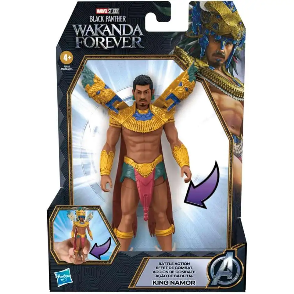 Marvel Black Panther Wakanda Forever King Namor Action Figure [Battle Action]