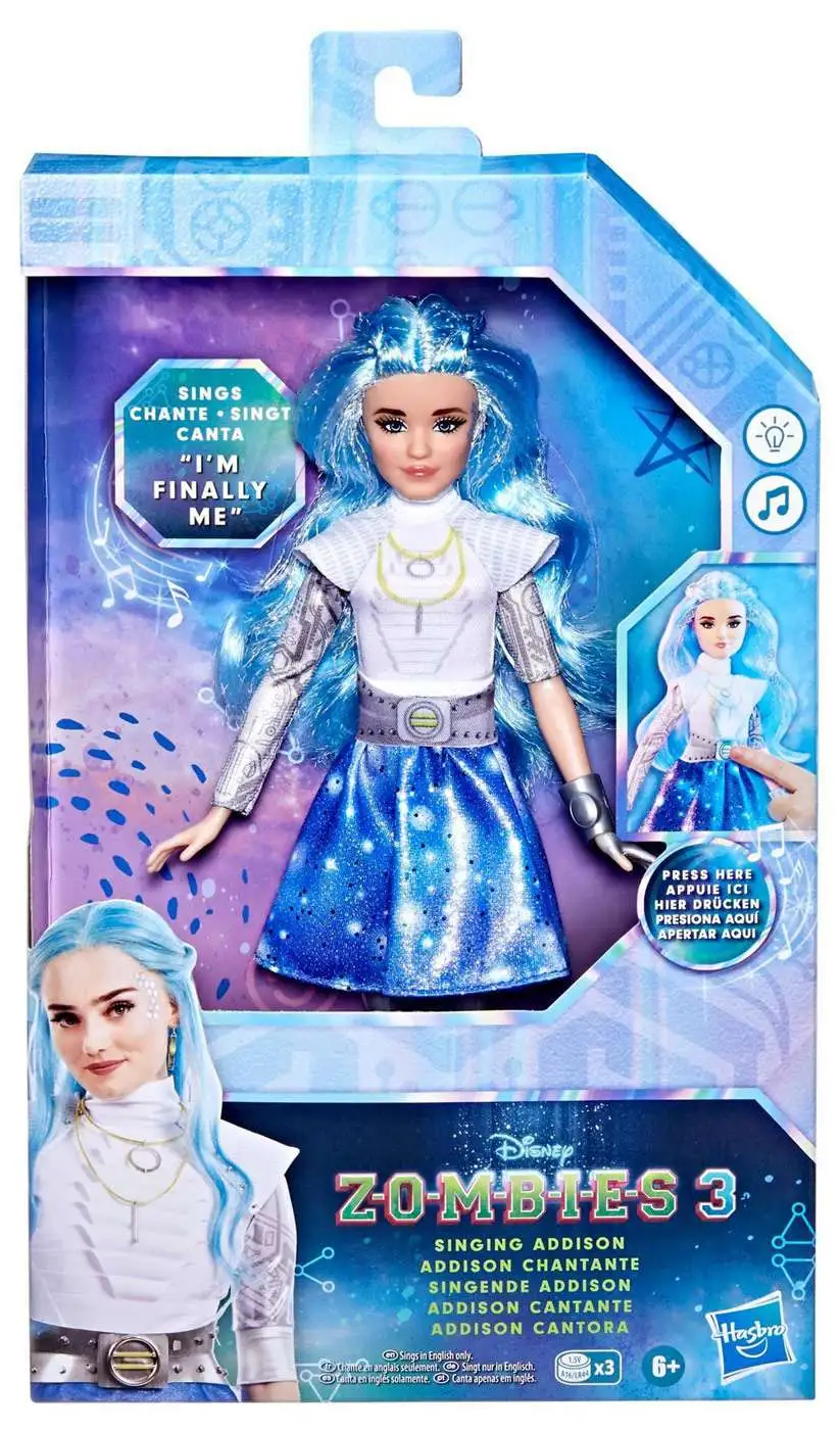 Disney Zombies 3 Addison Fashion Doll with Blue Hair, Alien Outfit, and  Accessories 